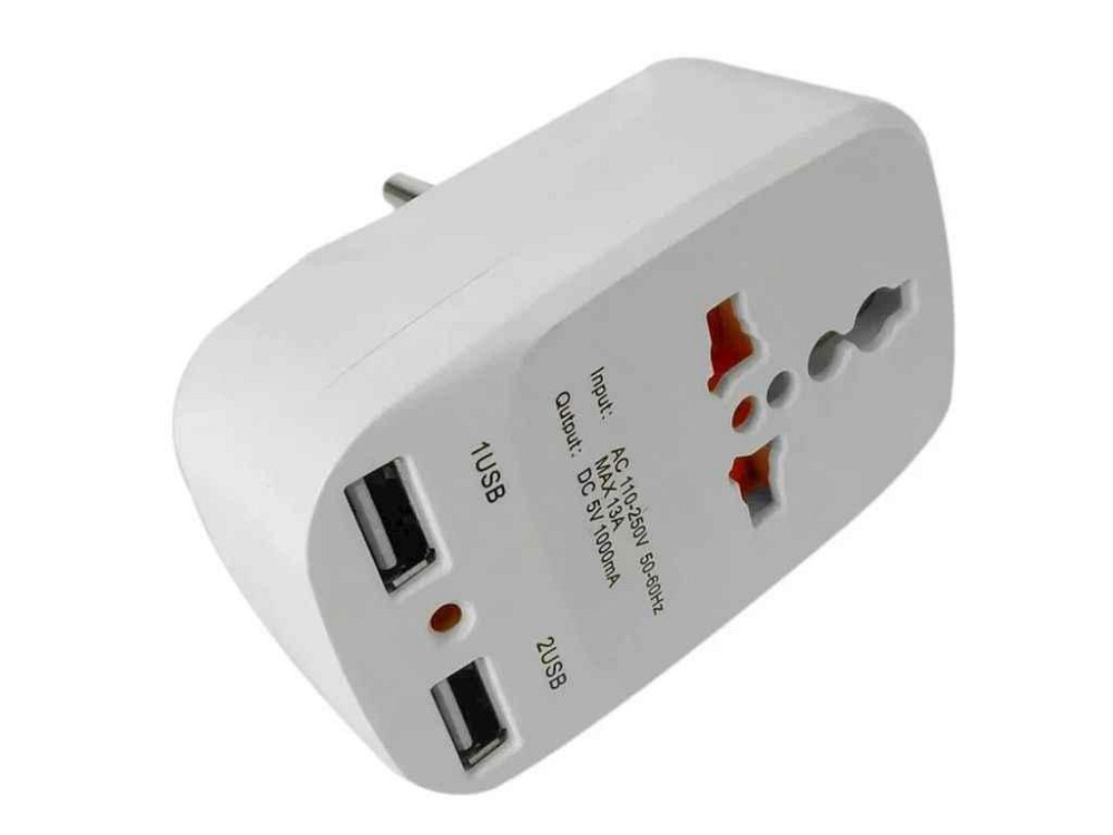 Перехідник універсальний 823 2usb мережевий трійник ТМ OPV Київ - фото 1