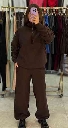 Женский теплый прогулочный костюм двойка свободного кроя турецкий флис Одесса