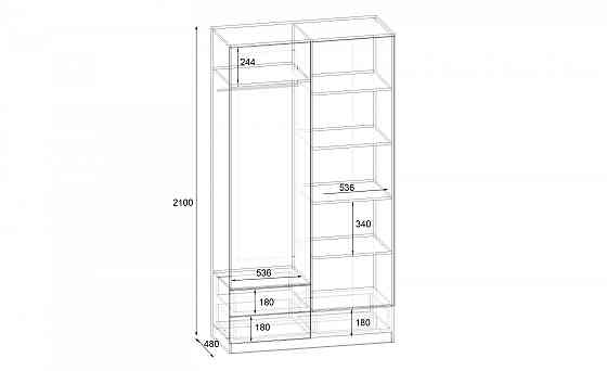 Прихожая ГКШ-8, Дуб Сонома Трюфель, 1120/480/2100 Львов