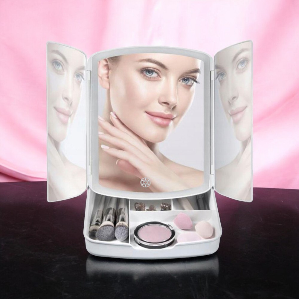 Настольное зеркало с подсветкой Led Mirror my fold away  на батарейках Одесса - изображение 1