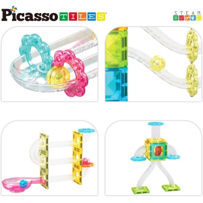 Конструктор Picasso магнітний Tiles Mini Diamond Marble Run Track Set 60 деталей (817338028299) Вінниця - фото 5