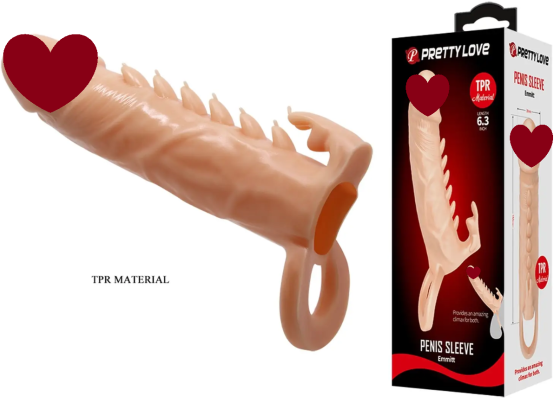 Удлиняющая насадка (удлиняет на 4 см) PREETTY LOVE - Penis Sleeve Emmitt Sex Aura Киев