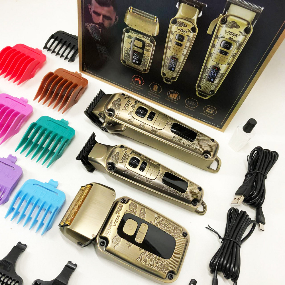Професійна акумуляторна машинка Акумулятор VGR, Бездротовий акумуляторний тример для стрижки волосся KN-67 Львів - фото 12