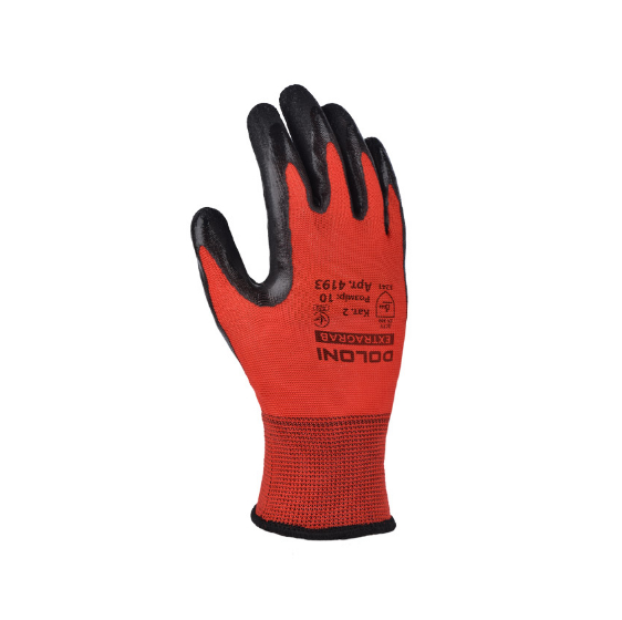 Рукавички 4193 трикотаж латексне покриття неповний облив р.10(XL) червоний EXTRAGRAB ДКГ Житомир - фото 1