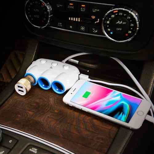 Авто разветвитель 3 прикуривателя + 2USB (3.1 A) Одесса