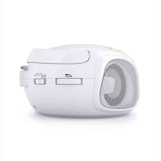Roadie CD Boombox FM Radio Light Show CD Player Bluetooth 5.0 White (Германия, читать описание) Рівне