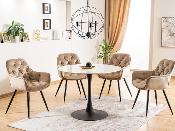 Стілець CHERRY VELVET чорний каркас/беж BL.28 Київ