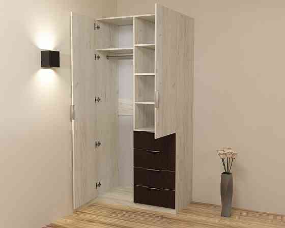 Шкаф Кристалл 1, Дуб Крафт Белый/Венге Магия, 1000х520х2100 Львов