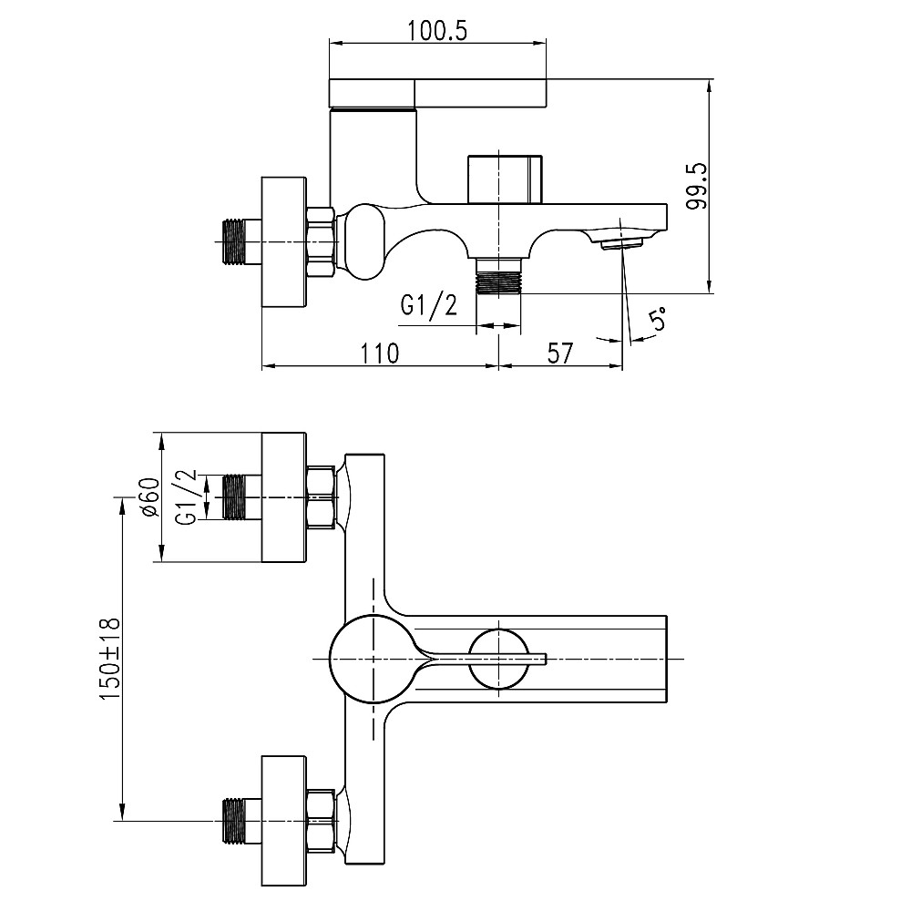 Змішувач для ванни TOPAZ Moderno TMD-33101-H78A Тернопіль - фото 7