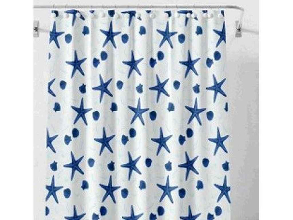 Штора для ванной 180*180см голубой Морские звезды ТМ ECO FABRIC Solmir Киев - изображение 1