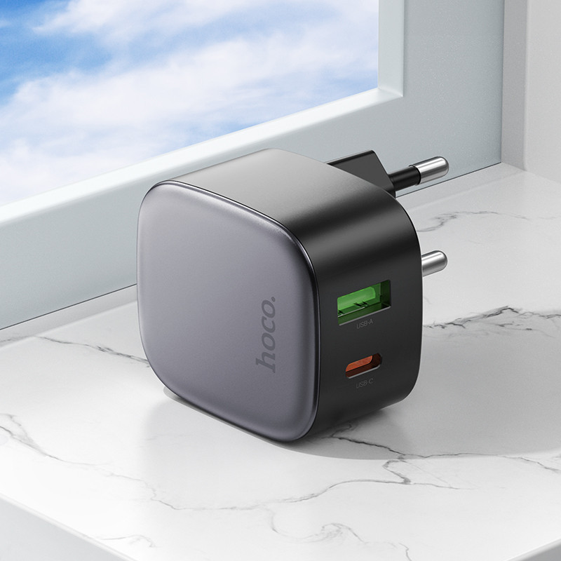 Мережевий зарядний пристрій HOCO CS32A Rise PD20W+QC3.0 charger Black Київ - фото 9
