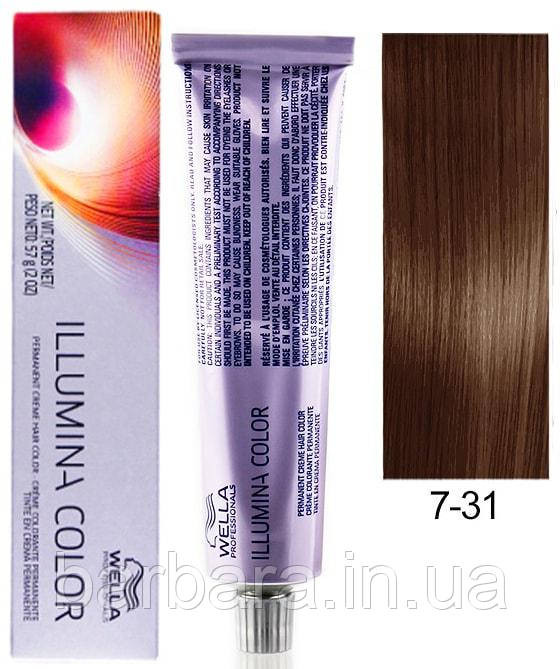 Краска для волос  Wella Illumina Сolor 7/31 блонд золотисто-пепельный Киев - изображение 1