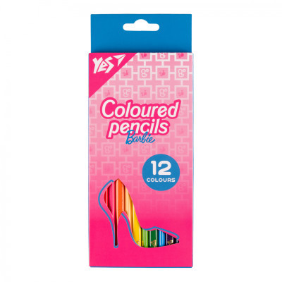 Карандаши цветные Yes 12 цветов Barbie розовый (290719) Винница - изображение 1