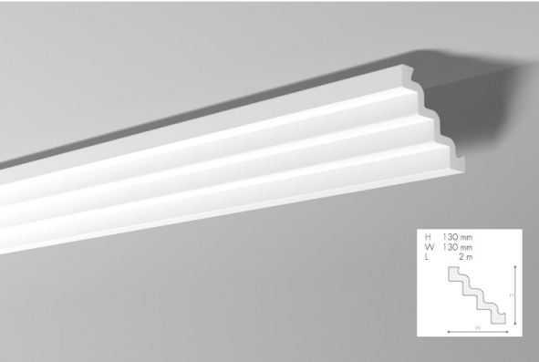 Карниз(плинтус) потолочный гладкий  NMC, ST 4  130x130x2000 мм Днепр - изображение 1