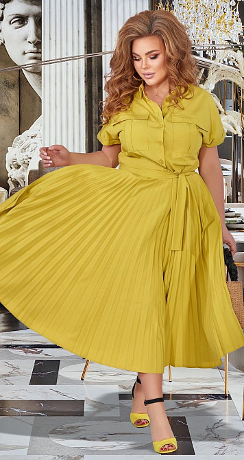 Стильное платье большого размера плиссе (52) Киев - изображение 1