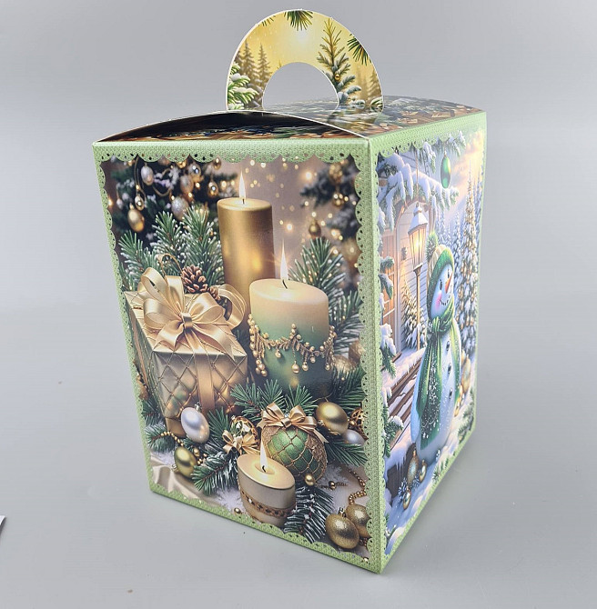 Новогодняя подарочная картонная упаковка для конфет (700грм) №216 "Заяц с подарками"  (1 шт) Харьков - изображение 4