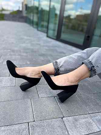 Туфлі жіночі TEE чорні еко-замша каблук 10см 35р.-22.5см 38р.-25см ( -2) Коломия