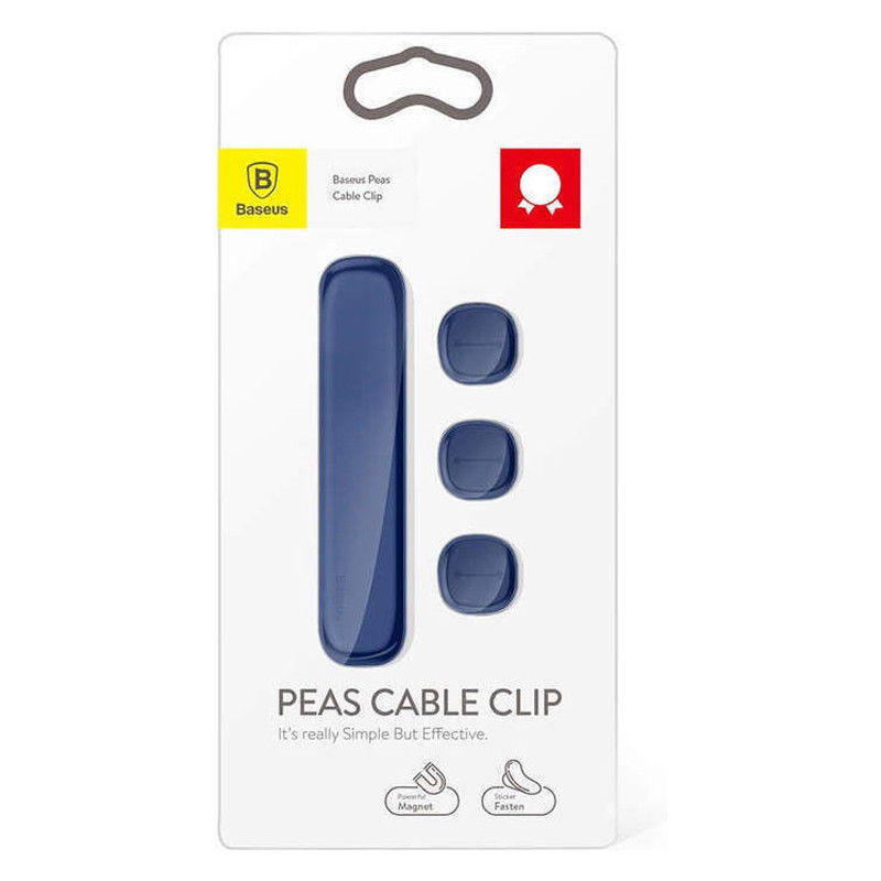 Магнітний органайзер тримач для проводів Baseus Peas Cable Clip ACWDJ-03 (Синій) Николаев - изображение 8