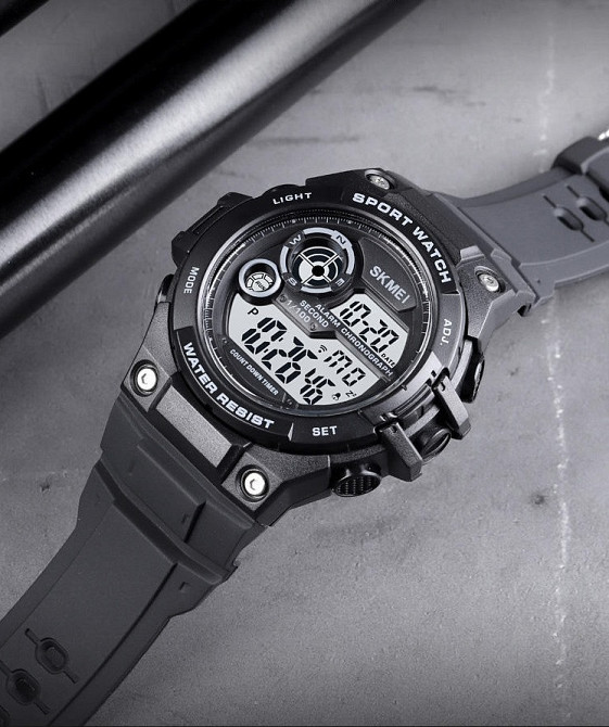 Чоловічий спортивний наручний годинник Skmei 1759 водонепроникні 10 АТМ (Чорні) Вінниця - фото 5