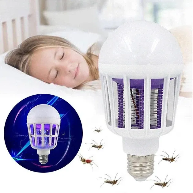 Світлодіодна антимоскітна лампа Zapp Light 9W, знищувач комах та комарів E27 з ультрафіолетом та функцією нічника Одеса - фото 6