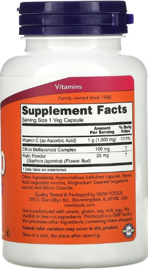 Витимин С NOW Vitamin C-1000 RH NO TR 100 tabs Киев - изображение 3