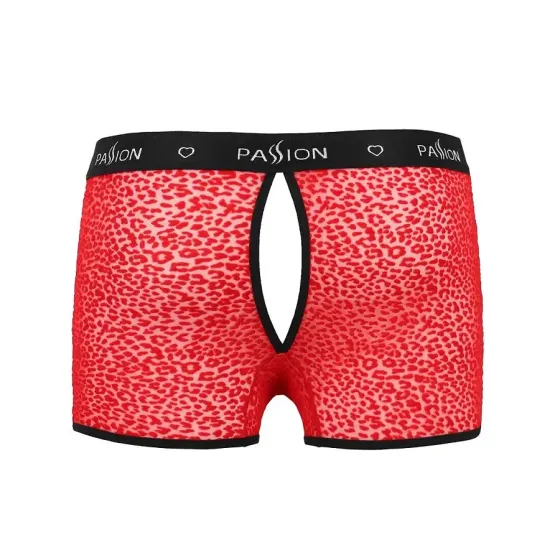 Чоловічі прозорі боксери Passion 046 SHORT PARKER S/M Red, сітка, під леопард Львів