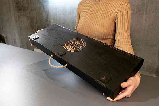 Шампури подарункові набір бокс для пікніка гриля та барбекю Оригінальні Віп подарунки на день народження татові, хлопцю, Тернопіль