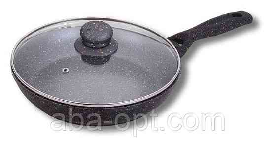 Сковорода глубокая гранитная со стеклянной крышкой  Ø 28 см (шт).Aba-Opt Одесса