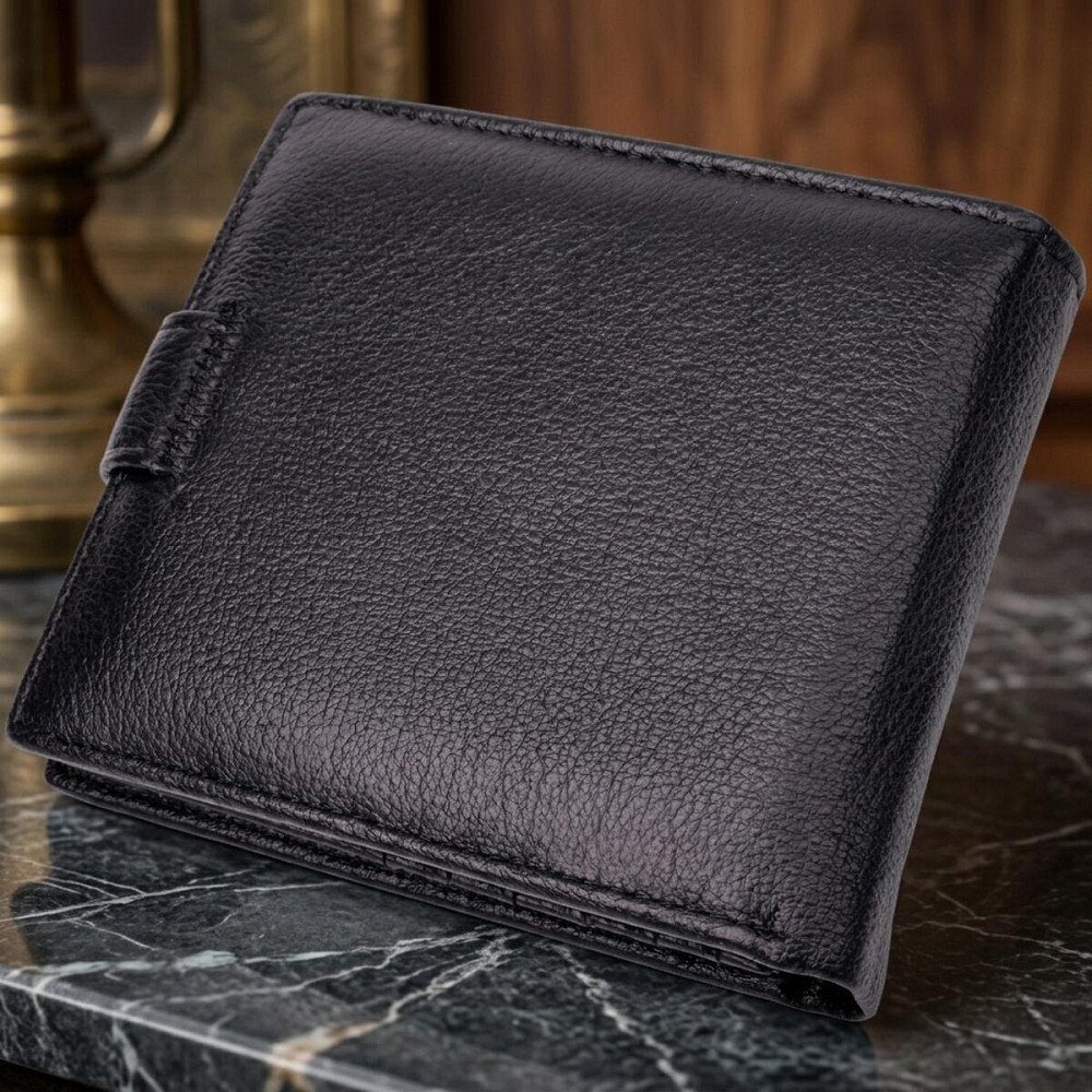 Мужской трендовый бумажник из натуральной кожи ST Leather 22553 Черный Киев - изображение 14