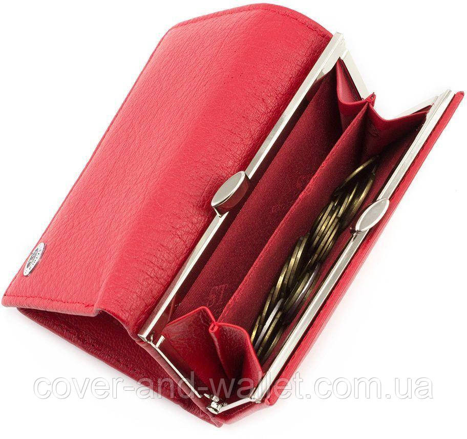 Маленький шкіряний жіночий гаманець червоного кольору з монетницею ST Leather Київ - фото 8