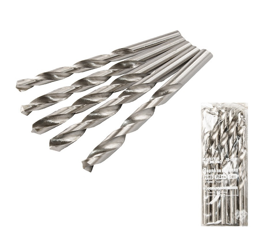 Сверло для металла MASTERTOOL HSS 11,0х142 мм WHITE 10-1110 Ровно - изображение 1