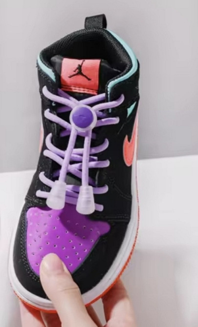 Шнурки эластичные без завязок с пластиковыми фиксаторами Фиолетовый Смела - изображение 2