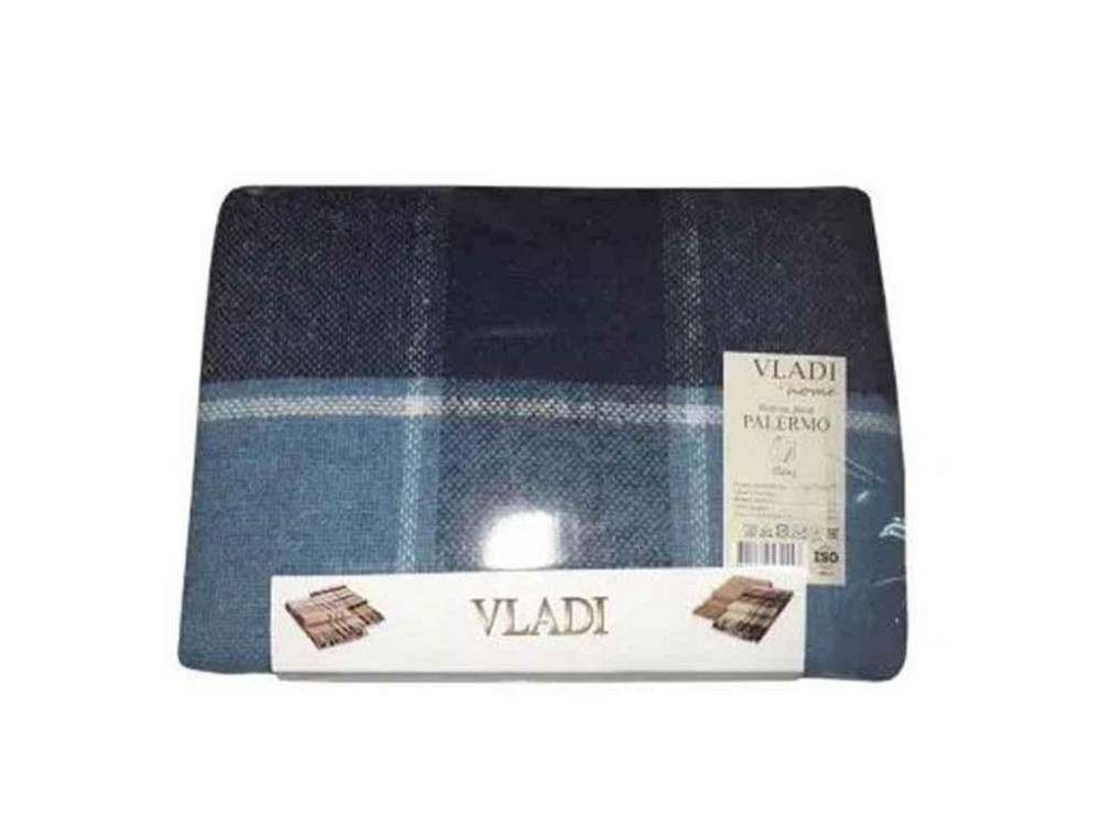 Плед 140*200 Palermo /SOFA білий-сір.блак-т.син ТМ VLADI Київ - фото 1