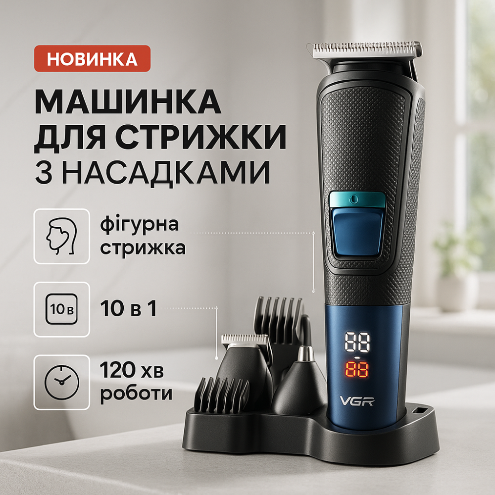 Машинка для стрижки волосся з акумулятором VGR V-108, Машинка для стрижки волосся професійна LP-96 Львів - фото 18