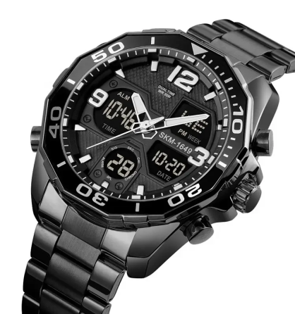 Чоловічий наручний годинник Skmei 1649 (Чорний) Київ