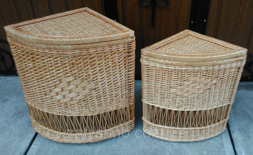 Корзина угловая с решеткой из натуральной лозы пара Киев - изображение 2