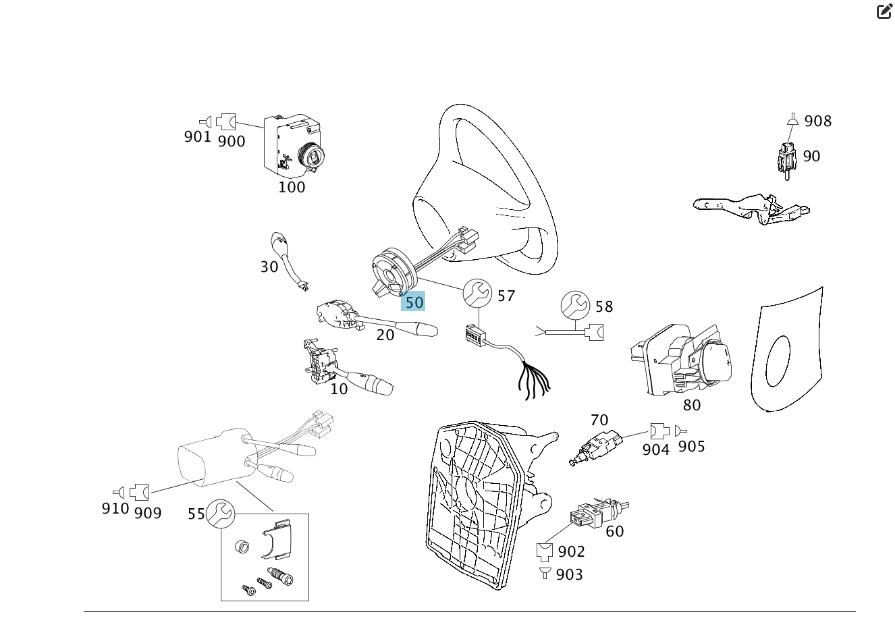 Mercedes-Benz  A1694641218 Контактна спіраль - шлейф керма з датчиком кута повороту керма C-class W203 A-class W169 B-class W245 C-class S203 A-class  Одесса - изображение 2