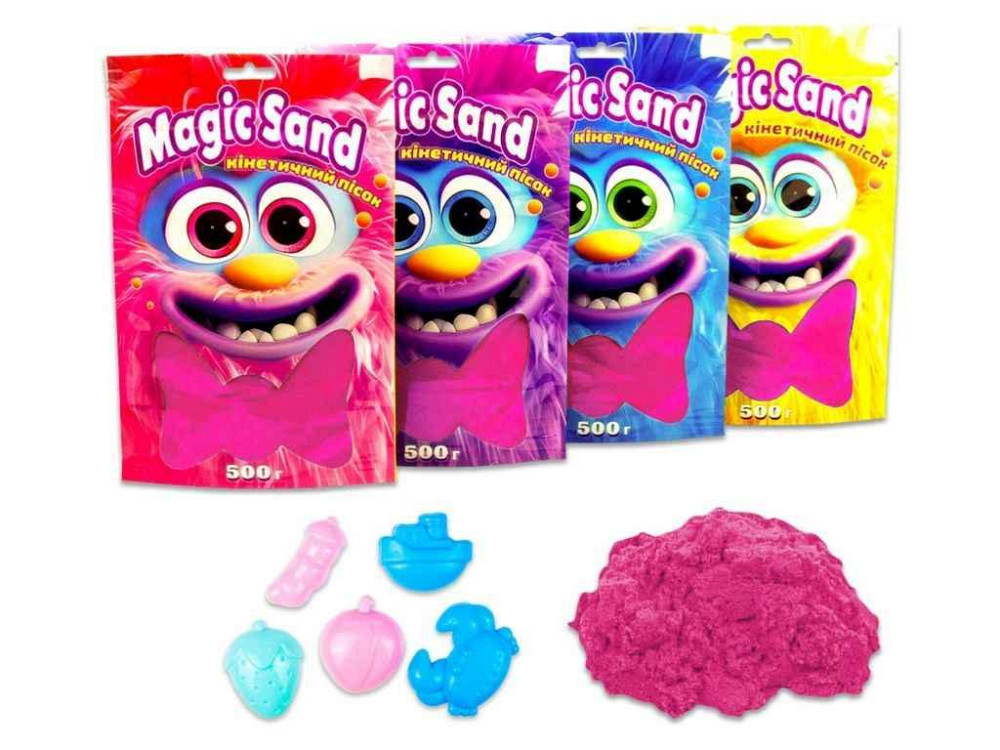 Кінетичний пісок Magic sand в пакеті 39403-8 рожевий 0,5кг ТМ STRATEG Київ - фото 1