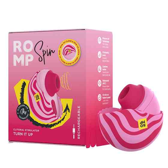 Вакуумний стимулятор клітора ROMP Spin в тревел-форматі, рожевий Sex Aura Київ