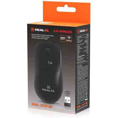 Мышка REAL-EL RM-317W Wireless Black (EL123200052) Винница