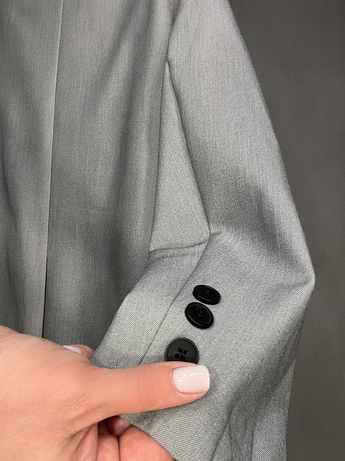 Пиджак женский Qidian 6105 оверсайз с ремнем удлиненный свободный крой one size, серый, one size Киев - изображение 14