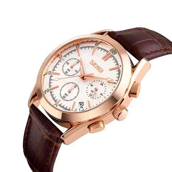 Мужские часы Skmei Prestige 9127 классические Коричневые Винница
