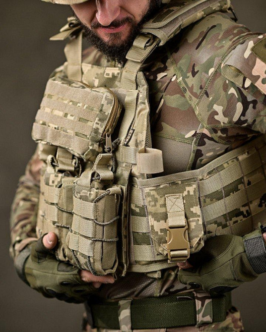 Тактична плитоноска з чотирма точками швидкого скидання Asdag піксель ТТ2615 Одеса - фото 6