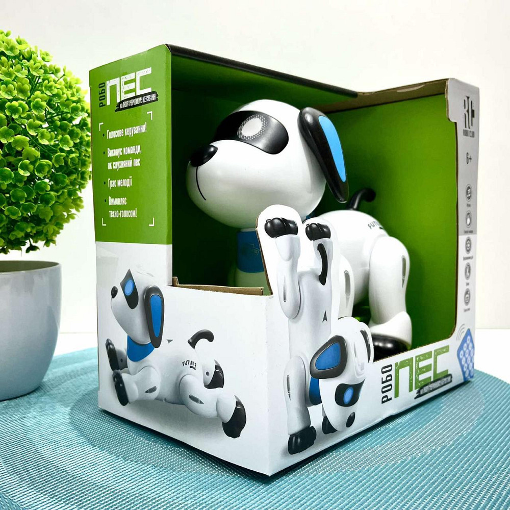 Собака-робот на радіокеруванні з програмованими функціями та голосовим керуванням Білий (RC 0009) Чернігів - фото 4