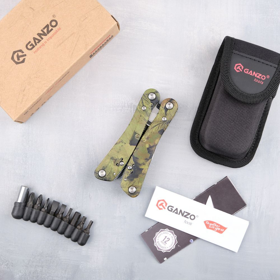 Мультитул Ganzo G107, (16.5 см) 22 функції, камуфляжний + біти та чохол Київ - фото 17