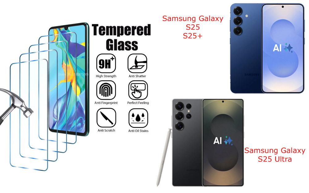Защитное стекло ArmorGlass для Samsung Galaxy S25, S25+, S25 Ultra – устойчивое к царапинам и ударам Киев - изображение 1