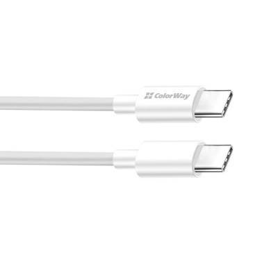 Дата кабель USB-C to USB-C 1.0m 3A 60W white ColorWay (CW-CBPDCC055-WT) Вінниця - фото 5
