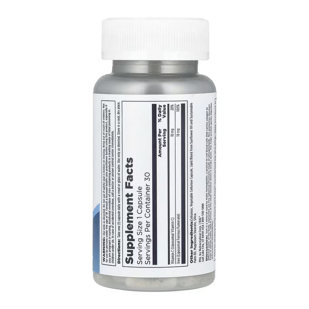 Ліпосомальне залізо KAL Liposomal Iron 18mg 30 вег капс Київ - фото 2