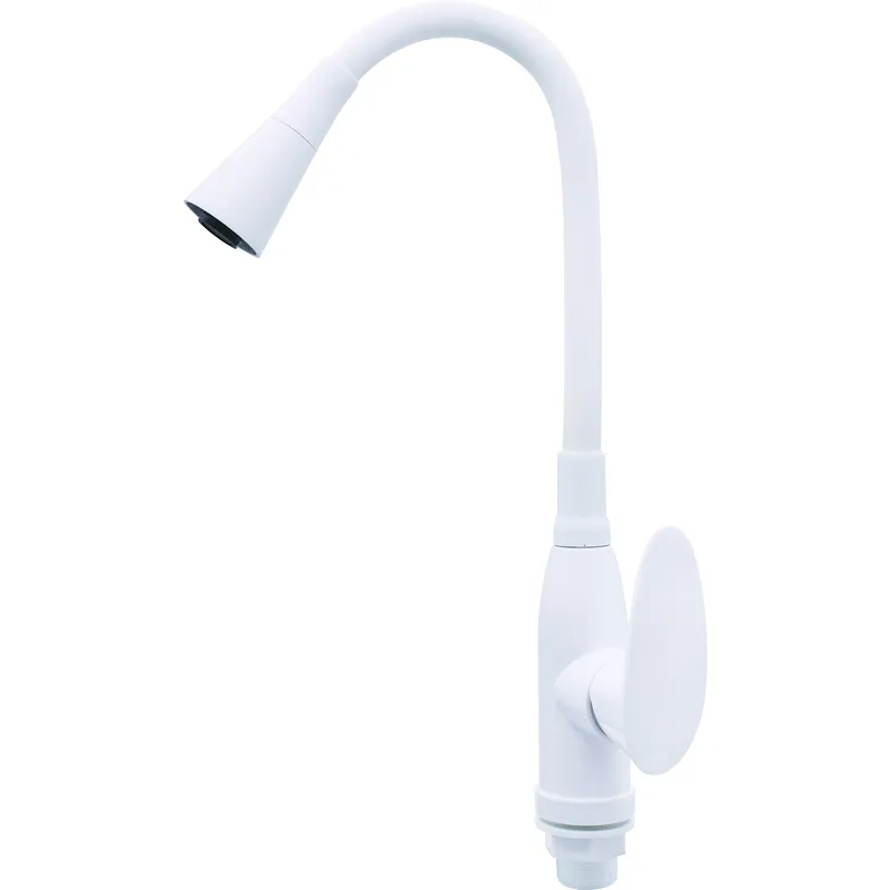 Смеситель для кухни PLAMIX CEZAR-011-B SET WHITE REFL.WHITE белый из термопластика с силиконовым изливом Черновцы - изображение 2