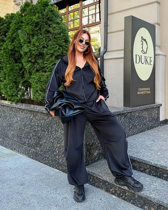 Жіночий стильний комфортний костюм двійка велюр спорт Premium Одеса - фото 1